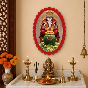 Ganesha Wall Decorative Showpiece 6 X 8 Inch | 4 MM MDF Wooden Glossy Sublimation Print | Back Hook Wall Hanging | Home Temple & Living Room Decor (F57314) Ganesha Wall Decorative Showpiece 6 X 8 Inch | 4 MM MDF Wooden Glossy Sublimation Print | Back Hook Wall Hanging | Home Temple & Living Room Decor (F57314)