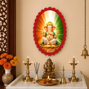 Lord Ganesha Wall Decorative Showpiece 6 X 8 Inch | 4 MM MDF Wooden Glossy Sublimation Print | Back Hook Wall Hanging | Home Temple & Living Room Decor (F57315) Lord Ganesha Wall Decorative Showpiece 6 X 8 Inch | 4 MM MDF Wooden Glossy Sublimation Print | Back Hook Wall Hanging | Home Temple & Living Room Decor (F57315)