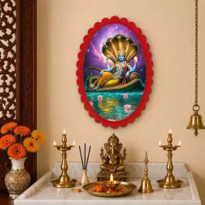 Vishnu Wall Decorative Showpiece 6 X 8 Inch | 4 MM MDF Wooden Glossy Sublimation Print | Back Hook Wall Hanging | Home Temple & Living Room Decor (F57320) Vishnu Wall Decorative Showpiece 6 X 8 Inch | 4 MM MDF Wooden Glossy Sublimation Print | Back Hook Wall Hanging | Home Temple & Living Room Decor (F57320)