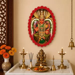 Murugan Wall Decorative Showpiece 6 X 8 Inch | 4 MM MDF Wooden Glossy Sublimation Print | Back Hook Wall Hanging | Home Temple & Living Room Decor (F57377)