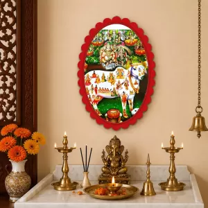 Kamadhenu Wall Decorative Showpiece 6 X 8 Inch | 4 MM MDF Wooden Glossy Sublimation Print | Back Hook Wall Hanging | Home Temple & Living Room Decor (F57379) Kamadhenu Wall Decorative Showpiece 6 X 8 Inch | 4 MM MDF Wooden Glossy Sublimation Print | Back Hook Wall Hanging | Home Temple & Living Room Decor (F57379)