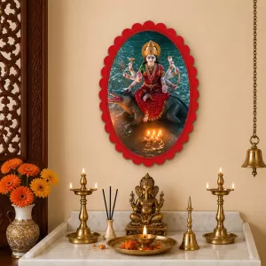 Durga Wall Decorative Showpiece 6 X 8 Inch | 4 MM MDF Wooden Glossy Sublimation Print | Back Hook Wall Hanging | Home Temple & Living Room Decor (F57388) Durga Wall Decorative Showpiece 6 X 8 Inch | 4 MM MDF Wooden Glossy Sublimation Print | Back Hook Wall Hanging | Home Temple & Living Room Decor (F57388)