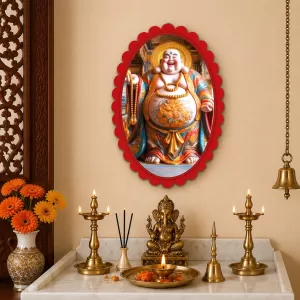Budai Wall Decorative Showpiece 6 X 8 Inch | 4 MM MDF Wooden Glossy Sublimation Print | Back Hook Wall Hanging | Home Temple & Living Room Decor (F57389) Budai Wall Decorative Showpiece 6 X 8 Inch | 4 MM MDF Wooden Glossy Sublimation Print | Back Hook Wall Hanging | Home Temple & Living Room Decor (F57389)