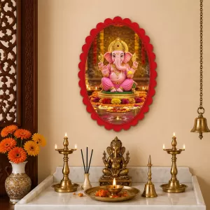 Ganesha Wall Decorative Showpiece 6 X 8 Inch | 4 MM MDF Wooden Glossy Sublimation Print | Back Hook Wall Hanging | Home Temple & Living Room Decor (F57426) Ganesha Wall Decorative Showpiece 6 X 8 Inch | 4 MM MDF Wooden Glossy Sublimation Print | Back Hook Wall Hanging | Home Temple & Living Room Decor (F57426)