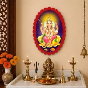 Lord Ganesha Wall Decorative Showpiece 6 X 8 Inch | 4 MM MDF Wooden Glossy Sublimation Print | Back Hook Wall Hanging | Home Temple & Living Room Decor (F57431) Lord Ganesha Wall Decorative Showpiece 6 X 8 Inch | 4 MM MDF Wooden Glossy Sublimation Print | Back Hook Wall Hanging | Home Temple & Living Room Decor (F57431)