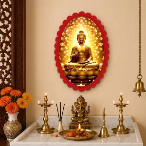 Gautama Buddha Wall Decorative Showpiece 6 X 8 Inch | 4 MM MDF Wooden Glossy Sublimation Print | Back Hook Wall Hanging | Home Temple & Living Room Decor (F57467) Gautama Buddha Wall Decorative Showpiece 6 X 8 Inch | 4 MM MDF Wooden Glossy Sublimation Print | Back Hook Wall Hanging | Home Temple & Living Room Decor (F57467)