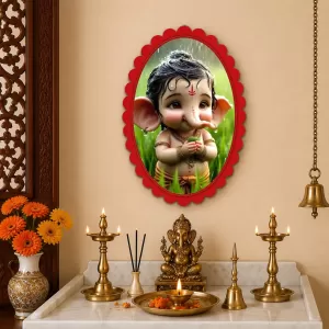 Ganesha Wall Decorative Showpiece 6 X 8 Inch | 4 MM MDF Wooden Glossy Sublimation Print | Back Hook Wall Hanging | Home Temple & Living Room Decor (F57471) Ganesha Wall Decorative Showpiece 6 X 8 Inch | 4 MM MDF Wooden Glossy Sublimation Print | Back Hook Wall Hanging | Home Temple & Living Room Decor (F57471)