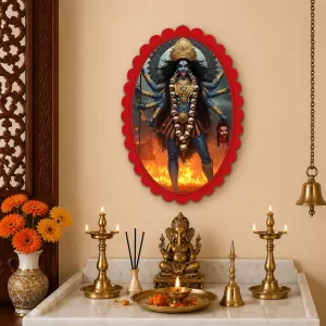 Goddess Kali Wall Decorative Showpiece 6 X 8 Inch | 4 MM MDF Wooden Glossy Sublimation Print | Back Hook Wall Hanging | Home Temple & Living Room Decor (F57483) Goddess Kali Wall Decorative Showpiece 6 X 8 Inch | 4 MM MDF Wooden Glossy Sublimation Print | Back Hook Wall Hanging | Home Temple & Living Room Decor (F57483)