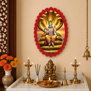 Lord Lord Vishnu Wall Decorative Showpiece 6 X 8 Inch | 4 MM MDF Wooden Glossy Sublimation Print | Back Hook Wall Hanging | Home Temple & Living Room Decor (F57492) Lord Lord Vishnu Wall Decorative Showpiece 6 X 8 Inch | 4 MM MDF Wooden Glossy Sublimation Print | Back Hook Wall Hanging | Home Temple & Living Room Decor (F57492)