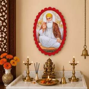 Guru Nanak Wall Decorative Showpiece 6 X 8 Inch | 4 MM MDF Wooden Glossy Sublimation Print | Back Hook Wall Hanging | Home Temple & Living Room Decor (F57493) Guru Nanak Wall Decorative Showpiece 6 X 8 Inch | 4 MM MDF Wooden Glossy Sublimation Print | Back Hook Wall Hanging | Home Temple & Living Room Decor (F57493)