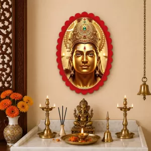Lord Shiva Wall Decorative Showpiece 6 X 8 Inch | 4 MM MDF Wooden Glossy Sublimation Print | Back Hook Wall Hanging | Home Temple & Living Room Decor (F57494)