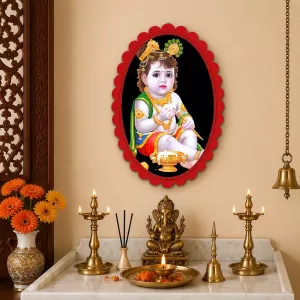 Lord Shree Krishna Wall Decorative Showpiece 6 X 8 Inch | 4 MM MDF Wooden Glossy Sublimation Print | Back Hook Wall Hanging | Home Temple & Living Room Decor (F57535) Lord Shree Krishna Wall Decorative Showpiece 6 X 8 Inch | 4 MM MDF Wooden Glossy Sublimation Print | Back Hook Wall Hanging | Home Temple & Living Room Decor (F57535)