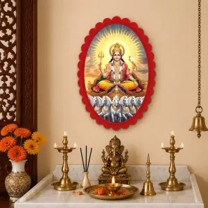 Lord Surya Wall Decorative Showpiece 6 X 8 Inch | 4 MM MDF Wooden Glossy Sublimation Print | Back Hook Wall Hanging | Home Temple & Living Room Decor (F57538) Lord Surya Wall Decorative Showpiece 6 X 8 Inch | 4 MM MDF Wooden Glossy Sublimation Print | Back Hook Wall Hanging | Home Temple & Living Room Decor (F57538)