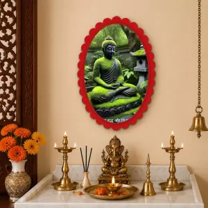 Buddha Wall Decorative Showpiece 6 X 8 Inch | 4 MM MDF Wooden Glossy Sublimation Print | Back Hook Wall Hanging | Home Temple & Living Room Decor (F57539) Buddha Wall Decorative Showpiece 6 X 8 Inch | 4 MM MDF Wooden Glossy Sublimation Print | Back Hook Wall Hanging | Home Temple & Living Room Decor (F57539)