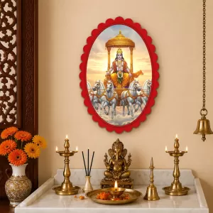 Lord Surya Wall Decorative Showpiece 6 X 8 Inch | 4 MM MDF Wooden Glossy Sublimation Print | Back Hook Wall Hanging | Home Temple & Living Room Decor (F57540) Lord Surya Wall Decorative Showpiece 6 X 8 Inch | 4 MM MDF Wooden Glossy Sublimation Print | Back Hook Wall Hanging | Home Temple & Living Room Decor (F57540)