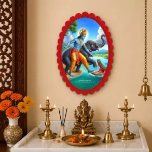 Shree Krishna Wall Decorative Showpiece 6 X 8 Inch | 4 MM MDF Wooden Glossy Sublimation Print | Back Hook Wall Hanging | Home Temple & Living Room Decor (F57562) Shree Krishna Wall Decorative Showpiece 6 X 8 Inch | 4 MM MDF Wooden Glossy Sublimation Print | Back Hook Wall Hanging | Home Temple & Living Room Decor (F57562)