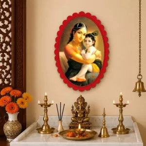 Yashoda And Shree Krishna Wall Decorative Showpiece 6 X 8 Inch | 4 MM MDF Wooden Glossy Sublimation Print | Back Hook Wall Hanging | Home Temple & Living Room Decor (F57565) Yashoda And Shree Krishna Wall Decorative Showpiece 6 X 8 Inch | 4 MM MDF Wooden Glossy Sublimation Print | Back Hook Wall Hanging | Home Temple & Living Room Decor (F57565)