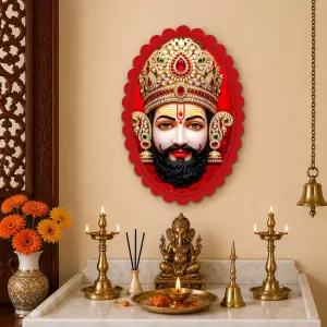 Khatu Shyam Wall Decorative Showpiece 6 X 8 Inch | 4 MM MDF Wooden Glossy Sublimation Print | Back Hook Wall Hanging | Home Temple & Living Room Decor (F57596) Khatu Shyam Wall Decorative Showpiece 6 X 8 Inch | 4 MM MDF Wooden Glossy Sublimation Print | Back Hook Wall Hanging | Home Temple & Living Room Decor (F57596)