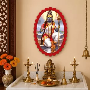 Shiva Wall Decorative Showpiece 6 X 8 Inch | 4 MM MDF Wooden Glossy Sublimation Print | Back Hook Wall Hanging | Home Temple & Living Room Decor (F57601)