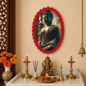 Buddha Wall Decorative Showpiece 6 X 8 Inch | 4 MM MDF Wooden Glossy Sublimation Print | Back Hook Wall Hanging | Home Temple & Living Room Decor (F57602) Buddha Wall Decorative Showpiece 6 X 8 Inch | 4 MM MDF Wooden Glossy Sublimation Print | Back Hook Wall Hanging | Home Temple & Living Room Decor (F57602)