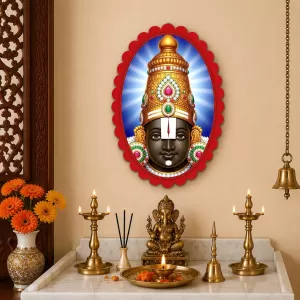 Tirupati Balaji Wall Decorative Showpiece 6 X 8 Inch | 4 MM MDF Wooden Glossy Sublimation Print | Back Hook Wall Hanging | Home Temple & Living Room Decor (F57608) Tirupati Balaji Wall Decorative Showpiece 6 X 8 Inch | 4 MM MDF Wooden Glossy Sublimation Print | Back Hook Wall Hanging | Home Temple & Living Room Decor (F57608)