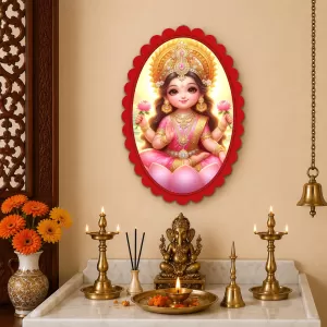 Lakshmi Wall Decorative Showpiece 6 X 8 Inch | 4 MM MDF Wooden Glossy Sublimation Print | Back Hook Wall Hanging | Home Temple & Living Room Decor (F57613) Lakshmi Wall Decorative Showpiece 6 X 8 Inch | 4 MM MDF Wooden Glossy Sublimation Print | Back Hook Wall Hanging | Home Temple & Living Room Decor (F57613)