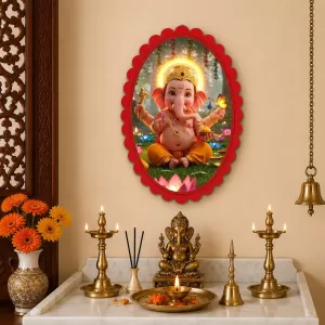 Ganesha Wall Decorative Showpiece 6 X 8 Inch | 4 MM MDF Wooden Glossy Sublimation Print | Back Hook Wall Hanging | Home Temple & Living Room Decor (F57639) Ganesha Wall Decorative Showpiece 6 X 8 Inch | 4 MM MDF Wooden Glossy Sublimation Print | Back Hook Wall Hanging | Home Temple & Living Room Decor (F57639)