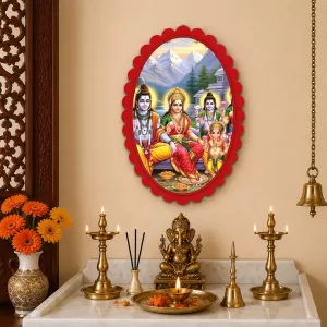Lord Shiva Family Wall Decorative Showpiece 6 X 8 Inch | 4 MM MDF Wooden Glossy Sublimation Print | Back Hook Wall Hanging | Home Temple & Living Room Decor (F57641) Lord Shiva Family Wall Decorative Showpiece 6 X 8 Inch | 4 MM MDF Wooden Glossy Sublimation Print | Back Hook Wall Hanging | Home Temple & Living Room Decor (F57641)