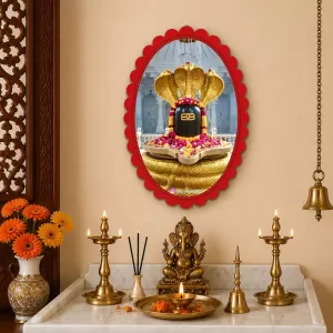 Lord Shiva Wall Decorative Showpiece 6 X 8 Inch | 4 MM MDF Wooden Glossy Sublimation Print | Back Hook Wall Hanging | Home Temple & Living Room Decor (F57643)