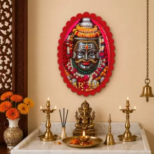 Har Har Mahadev Wall Decorative Showpiece 6 X 8 Inch | 4 MM MDF Wooden Glossy Sublimation Print | Back Hook Wall Hanging | Home Temple & Living Room Decor (F57648)
