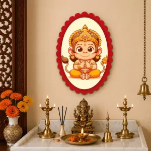 Hanuman Wall Decorative Showpiece 6 X 8 Inch | 4 MM MDF Wooden Glossy Sublimation Print | Back Hook Wall Hanging | Home Temple & Living Room Decor (F57659) Hanuman Wall Decorative Showpiece 6 X 8 Inch | 4 MM MDF Wooden Glossy Sublimation Print | Back Hook Wall Hanging | Home Temple & Living Room Decor (F57659)