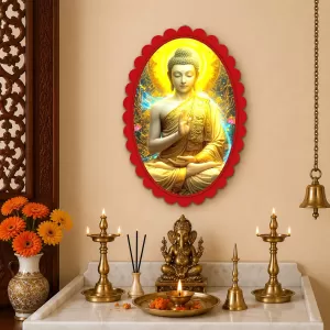 Gautama Buddha Wall Decorative Showpiece 6 X 8 Inch | 4 MM MDF Wooden Glossy Sublimation Print | Back Hook Wall Hanging | Home Temple & Living Room Decor (F57662) Gautama Buddha Wall Decorative Showpiece 6 X 8 Inch | 4 MM MDF Wooden Glossy Sublimation Print | Back Hook Wall Hanging | Home Temple & Living Room Decor (F57662)
