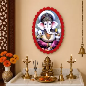 Ganesha Wall Decorative Showpiece 6 X 8 Inch | 4 MM MDF Wooden Glossy Sublimation Print | Back Hook Wall Hanging | Home Temple & Living Room Decor (F57664) Ganesha Wall Decorative Showpiece 6 X 8 Inch | 4 MM MDF Wooden Glossy Sublimation Print | Back Hook Wall Hanging | Home Temple & Living Room Decor (F57664)