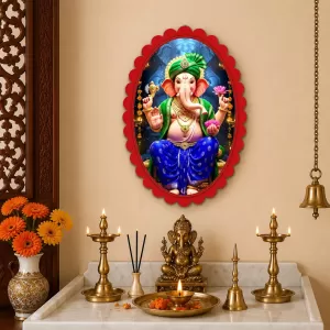 Lord Ganesha Wall Decorative Showpiece 6 X 8 Inch | 4 MM MDF Wooden Glossy Sublimation Print | Back Hook Wall Hanging | Home Temple & Living Room Decor (F57675) Lord Ganesha Wall Decorative Showpiece 6 X 8 Inch | 4 MM MDF Wooden Glossy Sublimation Print | Back Hook Wall Hanging | Home Temple & Living Room Decor (F57675)