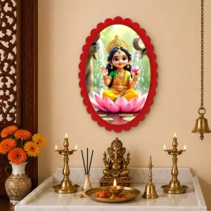 Lakshmi Wall Decorative Showpiece 6 X 8 Inch | 4 MM MDF Wooden Glossy Sublimation Print | Back Hook Wall Hanging | Home Temple & Living Room Decor (F57688) Lakshmi Wall Decorative Showpiece 6 X 8 Inch | 4 MM MDF Wooden Glossy Sublimation Print | Back Hook Wall Hanging | Home Temple & Living Room Decor (F57688)