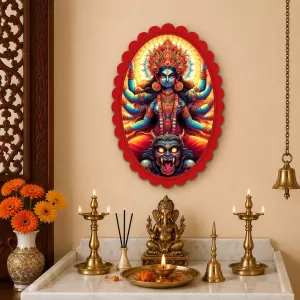 Goddess Kali Wall Decorative Showpiece 6 X 8 Inch | 4 MM MDF Wooden Glossy Sublimation Print | Back Hook Wall Hanging | Home Temple & Living Room Decor (F57692) Goddess Kali Wall Decorative Showpiece 6 X 8 Inch | 4 MM MDF Wooden Glossy Sublimation Print | Back Hook Wall Hanging | Home Temple & Living Room Decor (F57692)