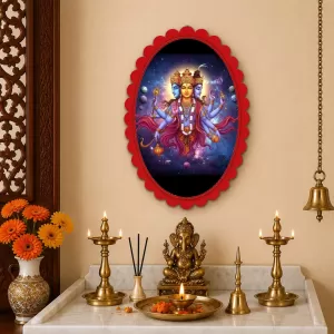 Lord Brahma Wall Decorative Showpiece 6 X 8 Inch | 4 MM MDF Wooden Glossy Sublimation Print | Back Hook Wall Hanging | Home Temple & Living Room Decor (F57704) Lord Brahma Wall Decorative Showpiece 6 X 8 Inch | 4 MM MDF Wooden Glossy Sublimation Print | Back Hook Wall Hanging | Home Temple & Living Room Decor (F57704)
