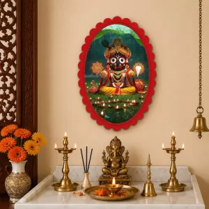 Lord Lord Jagannatha Wall Decorative Showpiece 6 X 8 Inch | 4 MM MDF Wooden Glossy Sublimation Print | Back Hook Wall Hanging | Home Temple & Living Room Decor (F57707) Lord Lord Jagannatha Wall Decorative Showpiece 6 X 8 Inch | 4 MM MDF Wooden Glossy Sublimation Print | Back Hook Wall Hanging | Home Temple & Living Room Decor (F57707)