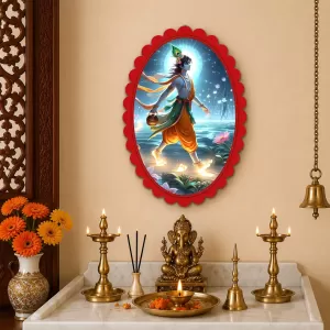 Krishna Wall Decorative Showpiece 6 X 8 Inch | 4 MM MDF Wooden Glossy Sublimation Print | Back Hook Wall Hanging | Home Temple & Living Room Decor (F57710) Krishna Wall Decorative Showpiece 6 X 8 Inch | 4 MM MDF Wooden Glossy Sublimation Print | Back Hook Wall Hanging | Home Temple & Living Room Decor (F57710)
