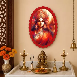 Durga Wall Decorative Showpiece 6 X 8 Inch | 4 MM MDF Wooden Glossy Sublimation Print | Back Hook Wall Hanging | Home Temple & Living Room Decor (F57713) Durga Wall Decorative Showpiece 6 X 8 Inch | 4 MM MDF Wooden Glossy Sublimation Print | Back Hook Wall Hanging | Home Temple & Living Room Decor (F57713)