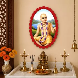 Chaitanya Mahaprabhu Wall Decorative Showpiece 6 X 8 Inch | 4 MM MDF Wooden Glossy Sublimation Print | Back Hook Wall Hanging | Home Temple & Living Room Decor (F57750) Chaitanya Mahaprabhu Wall Decorative Showpiece 6 X 8 Inch | 4 MM MDF Wooden Glossy Sublimation Print | Back Hook Wall Hanging | Home Temple & Living Room Decor (F57750)