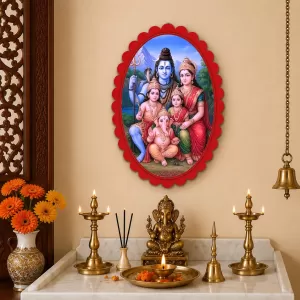 Shiva Wall Decorative Showpiece 6 X 8 Inch | 4 MM MDF Wooden Glossy Sublimation Print | Back Hook Wall Hanging | Home Temple & Living Room Decor (F57761)