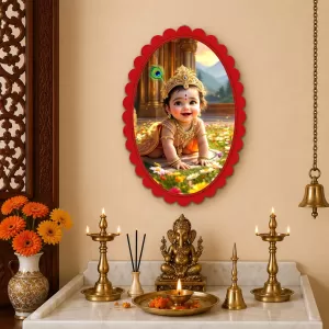 Lord Krishna Wall Decorative Showpiece 6 X 8 Inch | 4 MM MDF Wooden Glossy Sublimation Print | Back Hook Wall Hanging | Home Temple & Living Room Decor (F57765) Lord Krishna Wall Decorative Showpiece 6 X 8 Inch | 4 MM MDF Wooden Glossy Sublimation Print | Back Hook Wall Hanging | Home Temple & Living Room Decor (F57765)
