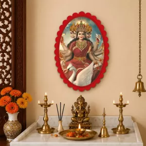 Durga Wall Decorative Showpiece 6 X 8 Inch | 4 MM MDF Wooden Glossy Sublimation Print | Back Hook Wall Hanging | Home Temple & Living Room Decor (F57766) Durga Wall Decorative Showpiece 6 X 8 Inch | 4 MM MDF Wooden Glossy Sublimation Print | Back Hook Wall Hanging | Home Temple & Living Room Decor (F57766)