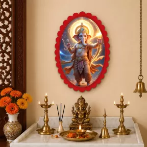Ganesha Wall Decorative Showpiece 6 X 8 Inch | 4 MM MDF Wooden Glossy Sublimation Print | Back Hook Wall Hanging | Home Temple & Living Room Decor (F57773) Ganesha Wall Decorative Showpiece 6 X 8 Inch | 4 MM MDF Wooden Glossy Sublimation Print | Back Hook Wall Hanging | Home Temple & Living Room Decor (F57773)