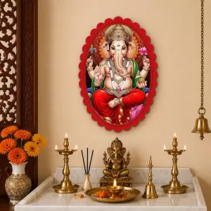 Lord Ganesha Wall Decorative Showpiece 6 X 8 Inch | 4 MM MDF Wooden Glossy Sublimation Print | Back Hook Wall Hanging | Home Temple & Living Room Decor (F57782) Lord Ganesha Wall Decorative Showpiece 6 X 8 Inch | 4 MM MDF Wooden Glossy Sublimation Print | Back Hook Wall Hanging | Home Temple & Living Room Decor (F57782)