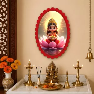 Lakshmi Wall Decorative Showpiece 6 X 8 Inch | 4 MM MDF Wooden Glossy Sublimation Print | Back Hook Wall Hanging | Home Temple & Living Room Decor (F57784) Lakshmi Wall Decorative Showpiece 6 X 8 Inch | 4 MM MDF Wooden Glossy Sublimation Print | Back Hook Wall Hanging | Home Temple & Living Room Decor (F57784)