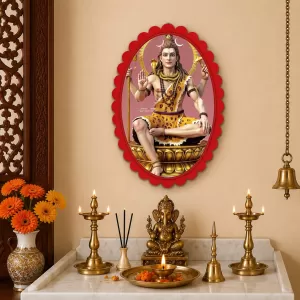 Lord Shiva Wall Decorative Showpiece 6 X 8 Inch | 4 MM MDF Wooden Glossy Sublimation Print | Back Hook Wall Hanging | Home Temple & Living Room Decor (F57794) Lord Shiva Wall Decorative Showpiece 6 X 8 Inch | 4 MM MDF Wooden Glossy Sublimation Print | Back Hook Wall Hanging | Home Temple & Living Room Decor (F57794)