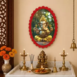 Lord Ganesha Wall Decorative Showpiece 6 X 8 Inch | 4 MM MDF Wooden Glossy Sublimation Print | Back Hook Wall Hanging | Home Temple & Living Room Decor (F57796) Lord Ganesha Wall Decorative Showpiece 6 X 8 Inch | 4 MM MDF Wooden Glossy Sublimation Print | Back Hook Wall Hanging | Home Temple & Living Room Decor (F57796)