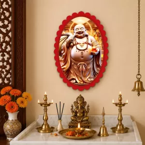 Budai Wall Decorative Showpiece 6 X 8 Inch | 4 MM MDF Wooden Glossy Sublimation Print | Back Hook Wall Hanging | Home Temple & Living Room Decor (F57798) Budai Wall Decorative Showpiece 6 X 8 Inch | 4 MM MDF Wooden Glossy Sublimation Print | Back Hook Wall Hanging | Home Temple & Living Room Decor (F57798)